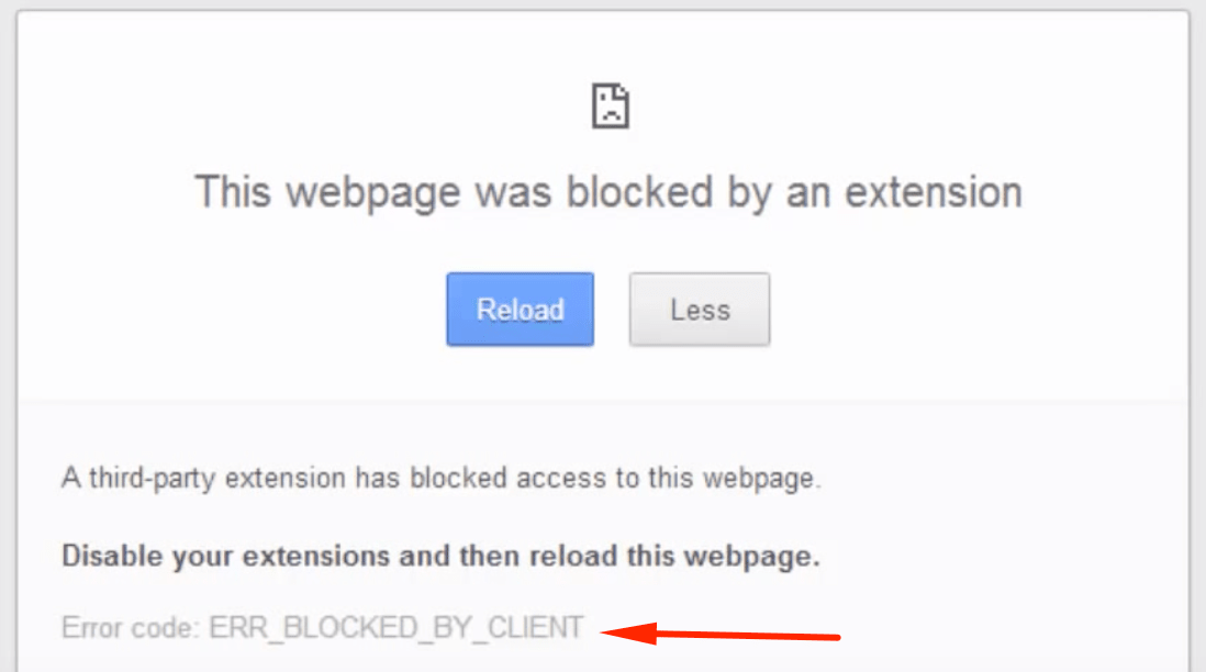 Ошибка err_blocked_by_client